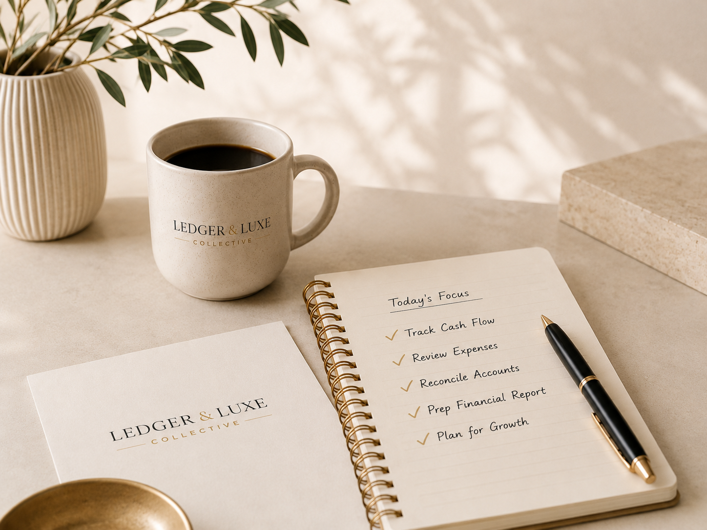 Ledger & Luxe bookkeeping workspace